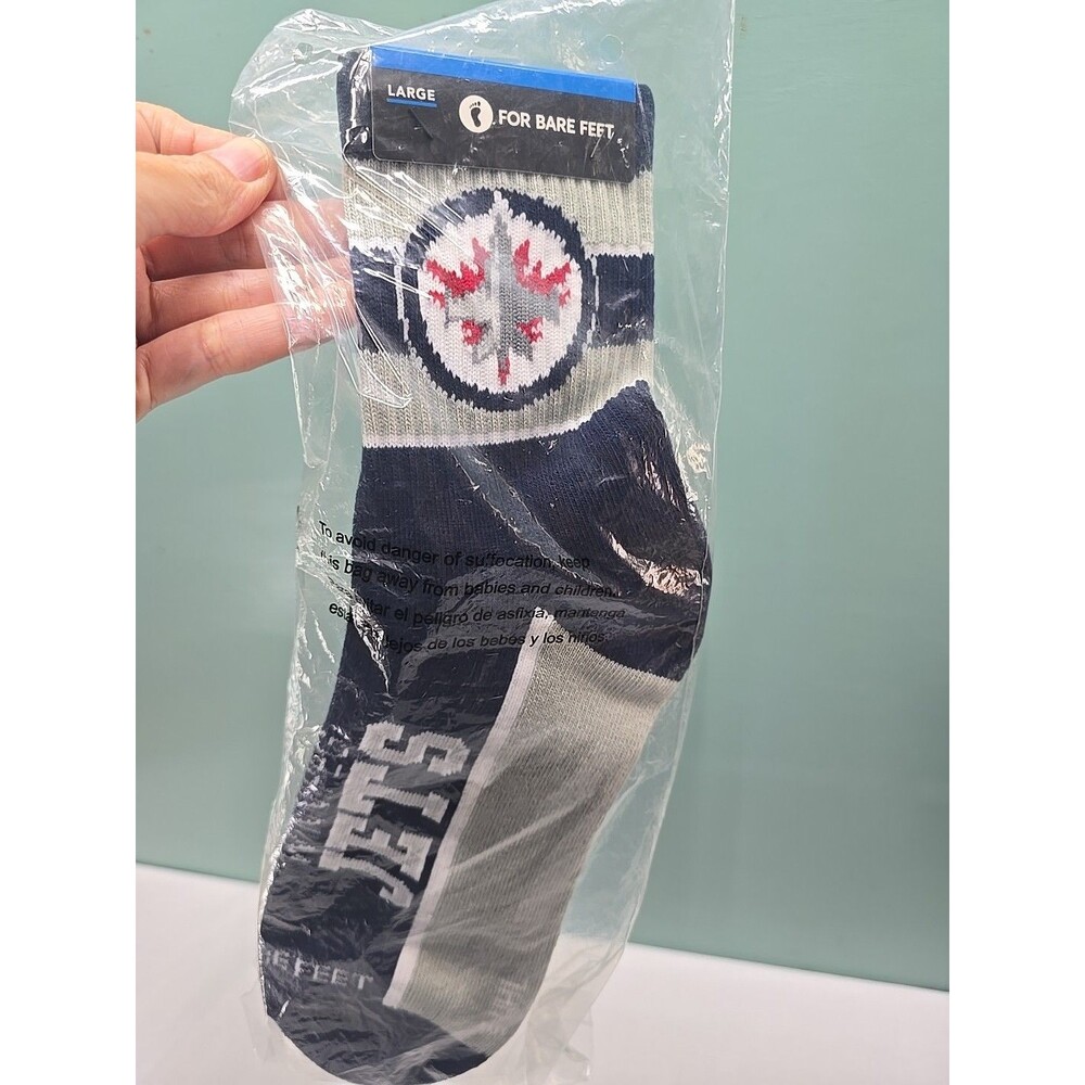 For Bare Feet Socks Winnipeg Jets NHL Hockey 1/4 Length Socks Large Men’s 10-13